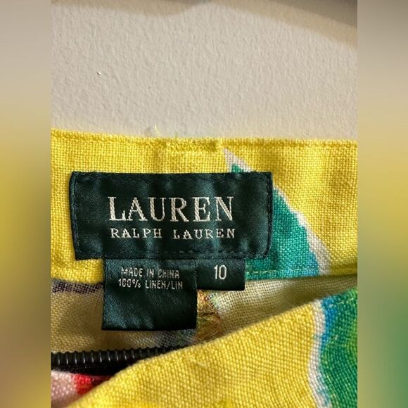 Ralph Lauren LRL Yellow Floral Print Linen - Picture 2 of 3